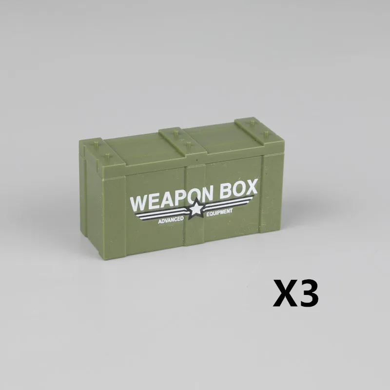 Green-3PCS Военный комплект для ухода за оружием строительные блоки WW2 город армейские фигурки в сборе SWAT Box кирпич MOC Аксессуары Детская Подарочная игрушка C134 - Цвет: Green-3PCS