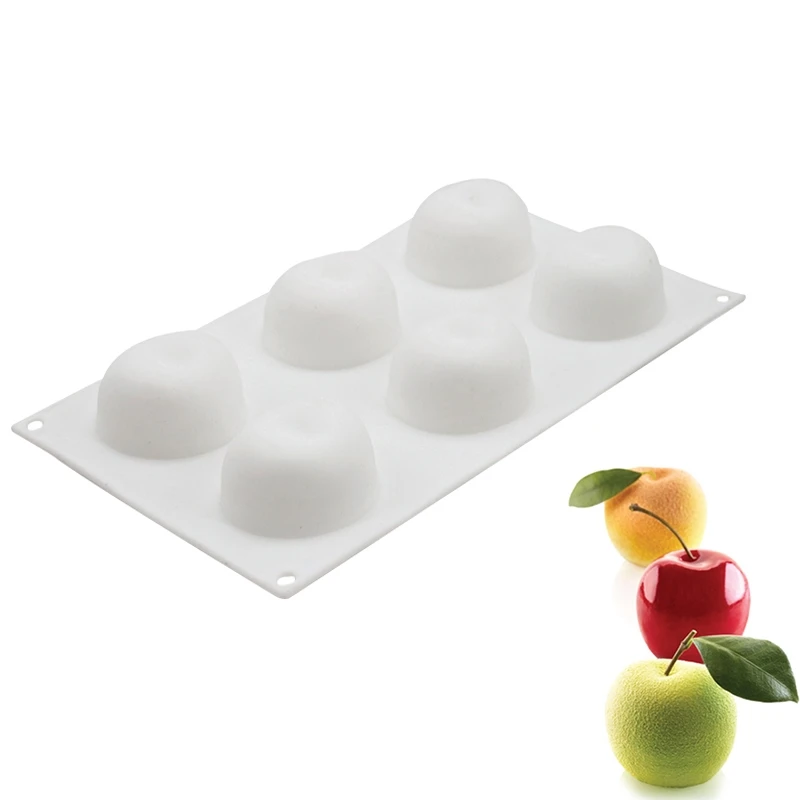 

Silicone 6 Cavity Apple Shape Cake Baking Mould For Mousse Pastry Decorating Tools