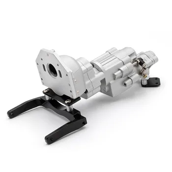 

V8 Engine Double Speed Gearbox Wave Box With Cooler Heatsink Radiator for KYX 1/10 SCX10 II 90046 fit 36mm motor