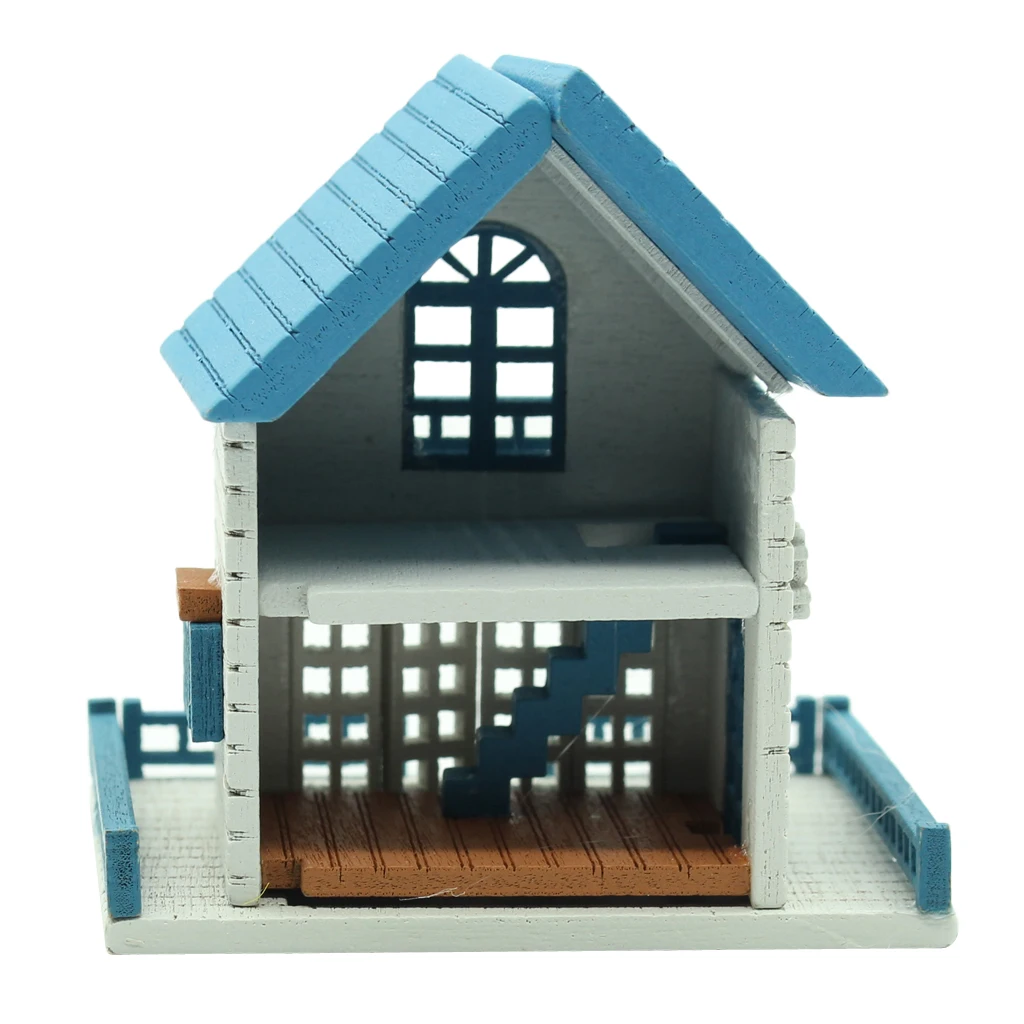 1/12 Mini House Wooden Crafts for DIY Toys Dollhouse Accessories, DIY Handcraft Miniature Project Kit, Fairy Garden Decor