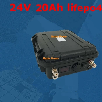

waterproof lifepo4 24v 20Ah battery pack 2 USB ports lithium for 600w electric scooter ebike Solar energy Wheel Chair + charger