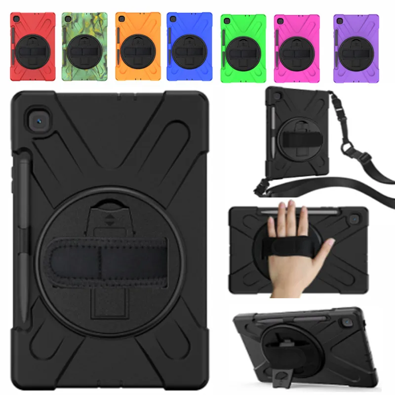 

Samsung Galaxy Tab S6 Lite 10.4 2020 SM-P610 P615 shockproof heavy duty armor tablet case rotating bracket Shoulder strap cover