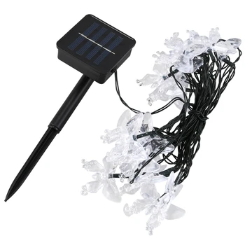 

Solar Light Wreath, 5 meters solar LED light string 20 butterfly decorative lighting for Christmas parties (warm white)