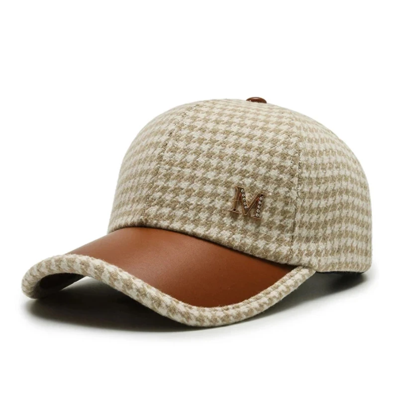 

Brand Snapback Women Baseball Cap Bone Hats For Women's Casquette Casual Gorras Female Cotton Houndstooth Baseball Hat Caps