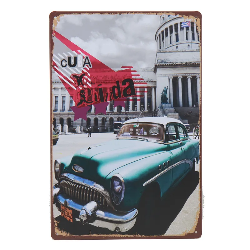 30X20 см Ретро Куба марка автомобиля оловянные знаки мотель винтажный Декор табличка Бар Паб станция подарок плакат декоративные металлические стеновые панели H25 - Цвет: W