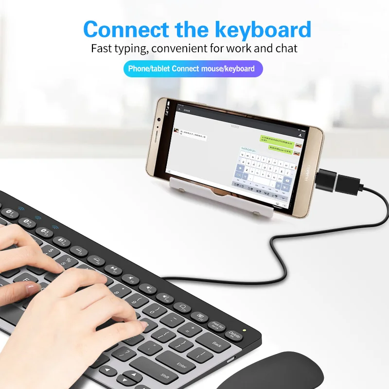 FONKEN OTG Type C To Usb 어댑터 2.0 마이크로 Usb 전화 어댑터 Usbc 스마트 폰 노트북-Usb 마우스 게임 패드 플래시 디스크 Otg 플러그