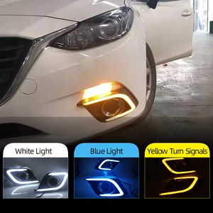 Image 2 - 2Pcs DRL For Mazda 3 Mazda3 Axela 2014 2015 2016 LED Daytime Running Lights Daylight Fog lamp with turn signal light