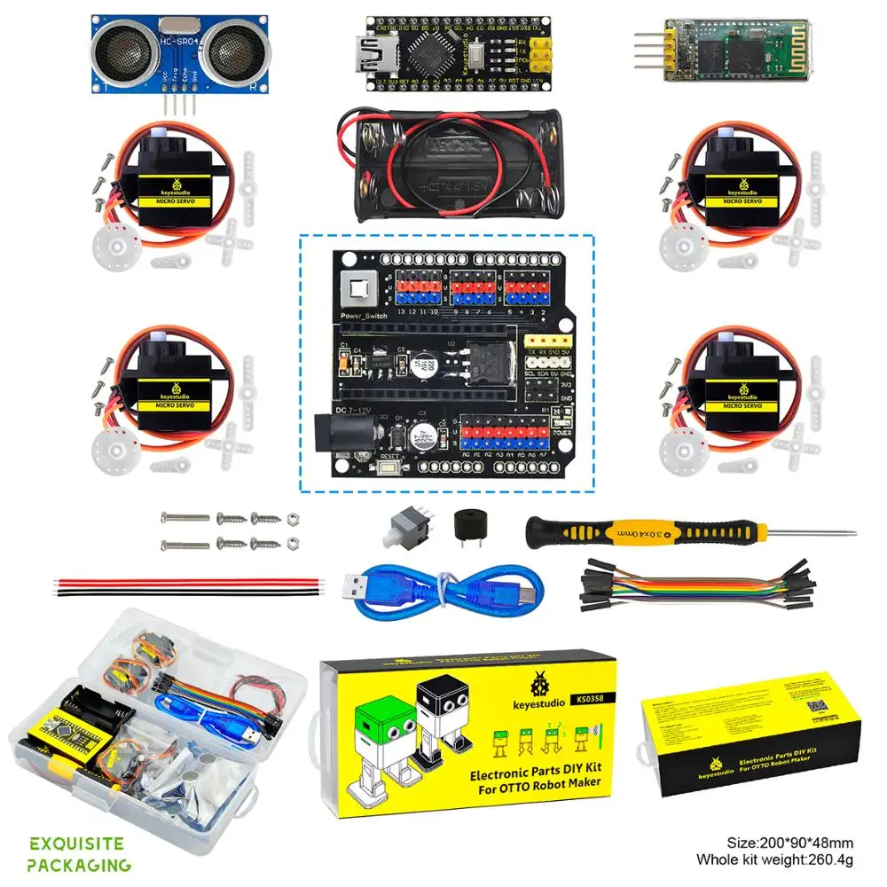 Стартовый набор Keyestudio для робота Arduino OTTO DIY (детали принтера без