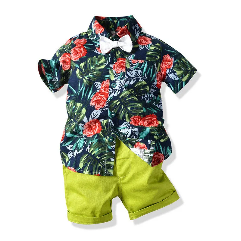 Горячая распродажа! летние стильные комплекты одежды для детей футболка для маленьких мальчиков и девочек+ короткие штаны спортивный костюм детская одежда - Цвет: tz0917