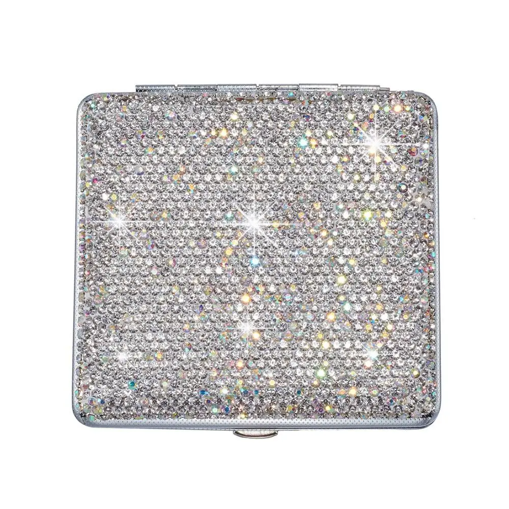 Bling Cigarette Case Shiny Portable Car Storage Box Organizer Exquisite Holder For Cards 18-20 Cigarettes