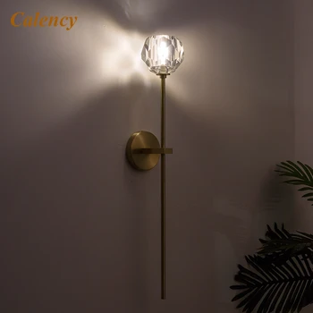 

Modern Crystal Wall Lamp Single Crystal Sconce Lighting Nordic Minimalist Wall Light for Living Room Bedroom