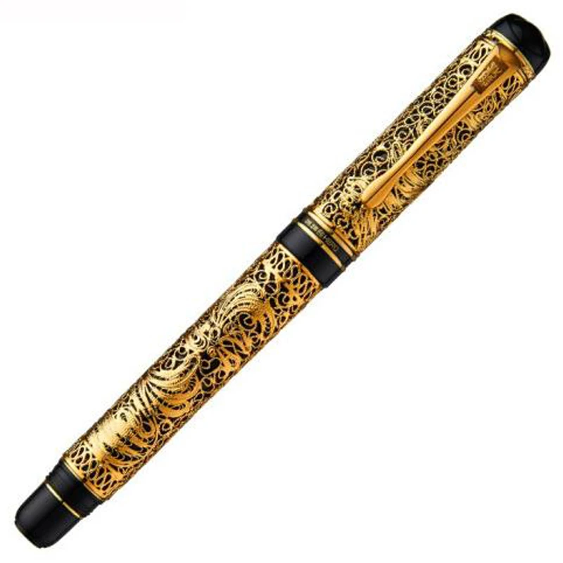 Hero 3000 18K Gold Limited Edition Chinese Butterfly Pattern Fine Nib Fountain Pen Office Writing Tool Gift Accessory Gift Box new practical chinese reader 2nd edition textbook 1 cd