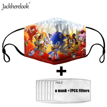 

Jackherelook PM2.5 Mask for Children's Sonic The Hedgehog Movie Design Anime Mouth Kids Masks Reusable Dust-Muffle Respirator