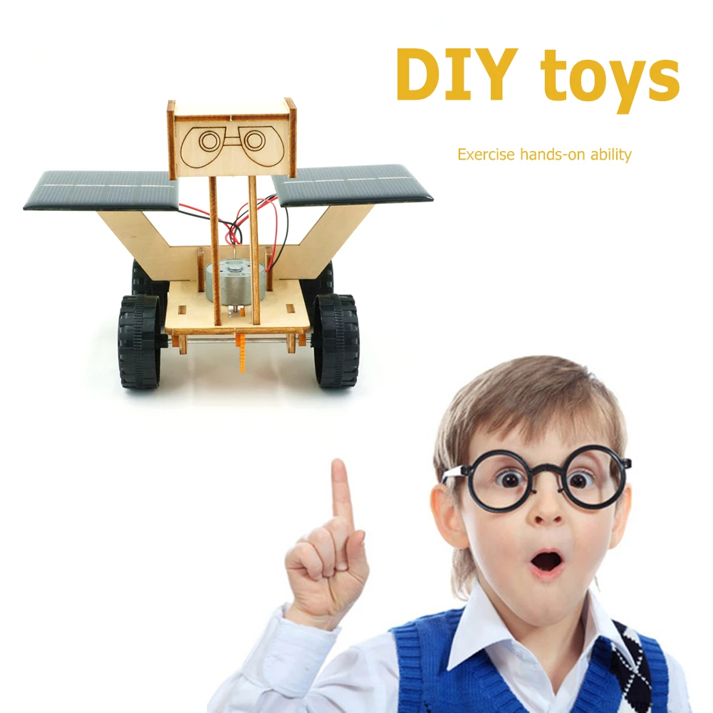 

DIY Lunar Rover Student Invention Experiment Material Kids Puzzle Toys Wood Moonbuggy Model Science Experiments Assembling Toys