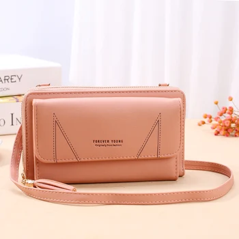 

Women's Designer Luxury Clutch 2020 Fashion New High Quality PU Leather Women Solid Color Mobile Phone Bags Shoulder Bags