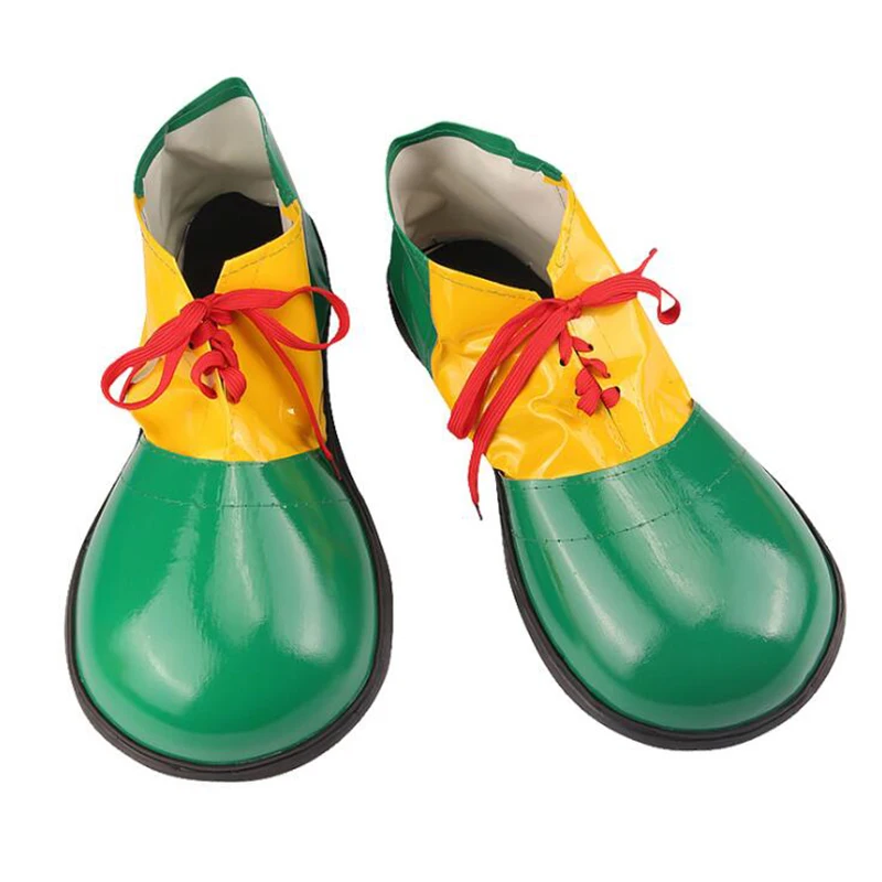 Halloween Funny Colorful PU Clown Shoes Adults Magic Cosplay Shoes Performance Costume Props Masquerade Party Dress Up Decorate