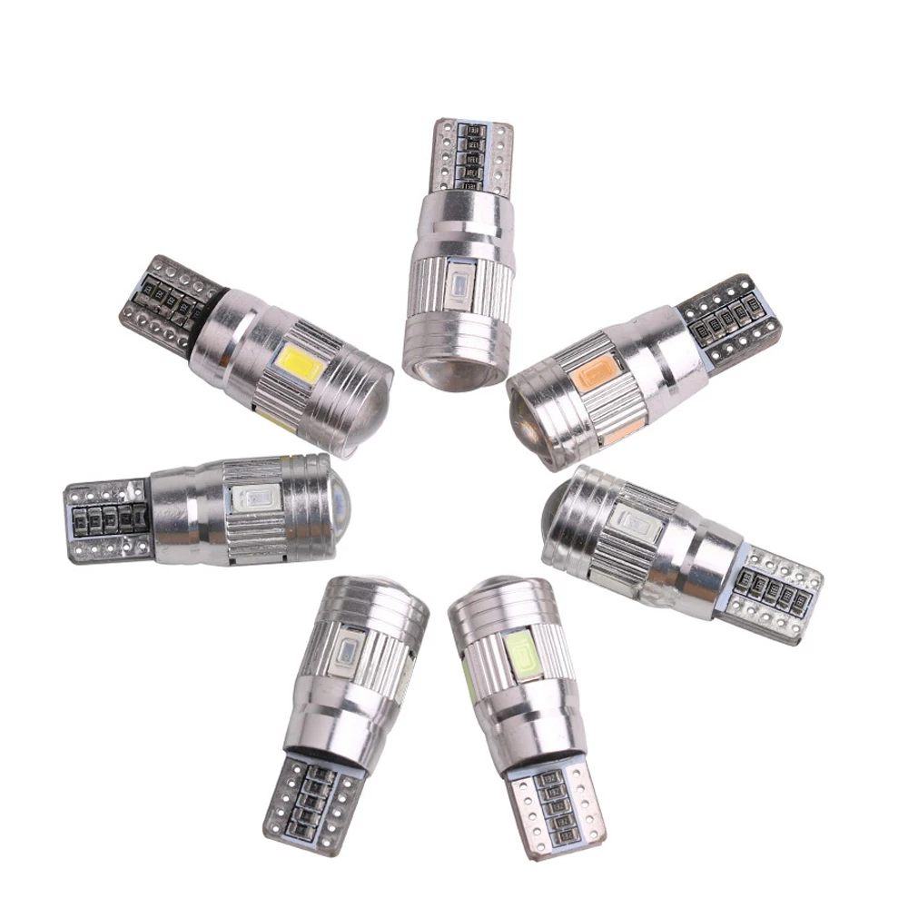 10 x Car LED T10 W5W Canbus 5630 6-SMD 12V 168 194 Turn Signal Lamps Number License Plate Bulbs Backup Trunk Error Free | Автомобили и