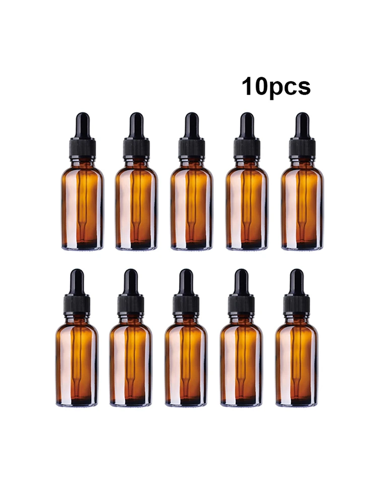 Download 10pcs 50ml Essential Oil Bottle Amber Glass Lotion Pump Bottles Brown Cosmetic Container Refillable Bottles Aliexpress
