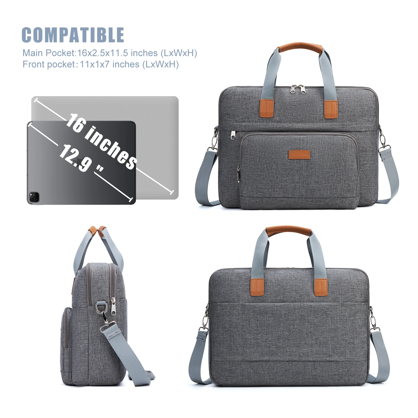 KALIDI Laptop Handbag 15 15.6 Inch Briefcase Bag for Macbook Air Pro 13 15 Computer Shoulder Handbag 2605 For Xiaomi Laptop Bag laptop messenger bags for men