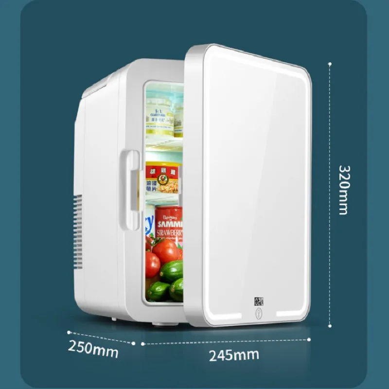 12l Mini Makeup Fridge With Led Light Mirror And Portable Handle