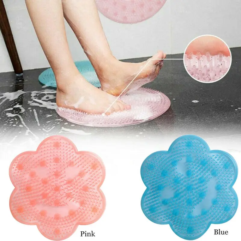 Lazy Bathroom Massage Pad Silicone Suction Cup Bath Shower Mat Non-slip