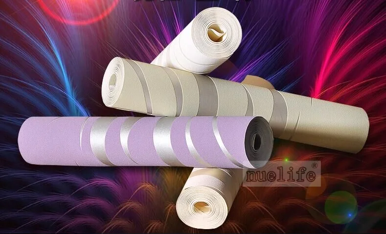 Simple modern gold striped wallpaper plain non-woven wallpaper living room modern minimalist bedroom solid color home wallpaper