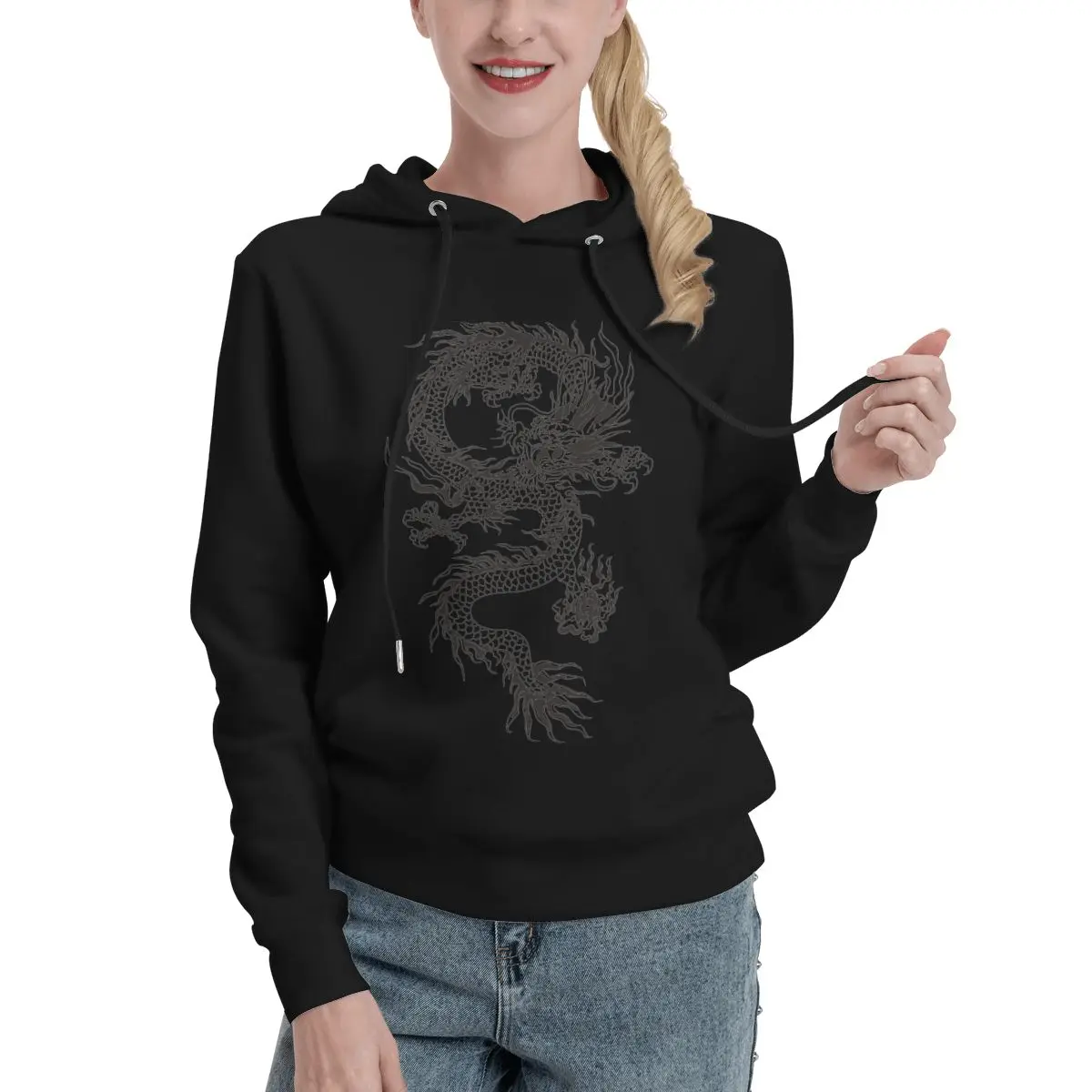 Ancient Civilization Fashion Print sweater fashion pure cotton Top Dragon Tattoo No pocket Tops Streetwear |