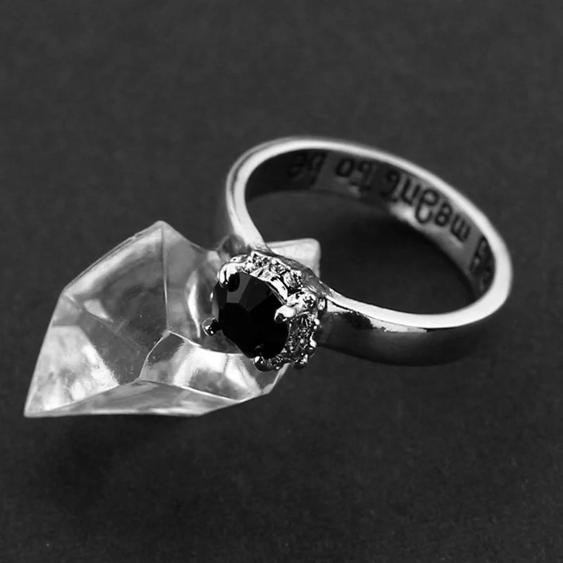 The Nightmare Before Christmas Ring Sally And Jack We are Simply Meant to Be Letter Ring For Women Charm Jewelry Accessories