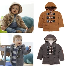 New Autumn Winter 2021 Windbreaker Baby Boys Clothes Hooded Thicken Warm Boys Outerwear Children Jacket For Kids Casual Costume