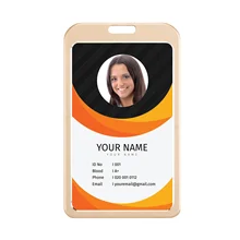 

1pcs Aluminum Alloy Large Thin Metal Material Badges Stationery for Office Supplies Pass Key Badge ID Card Holder with Lanyard