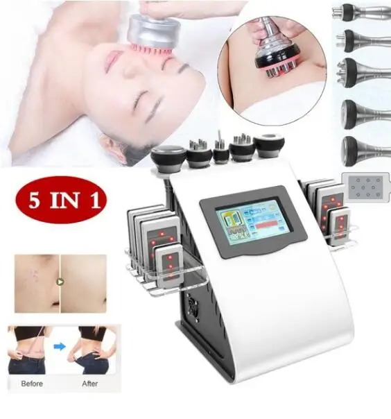 

5 In 1 Effective Strong 40K Ultrasonic cavitation body sculpting slimming vacuum RF skin Firm body lift red photon machine