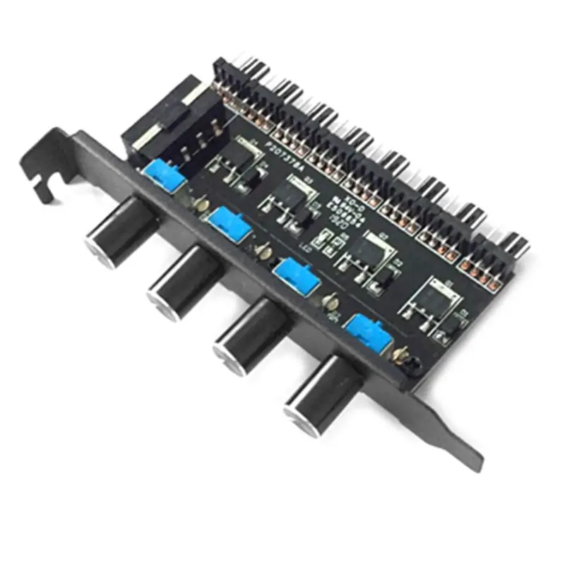 

PC 8 Channels Fan Hub 4 Knob Cooling Fan Speed Controller for CPU Case HDD VGA PWM Fan PCI Bracket 12V Fan Control Power Supply