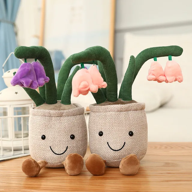 Lifelike Tulip Succulent Plants Plush Stuffed Toys Vrious Potted Flower Cactus  Bookshelf Home Living Room Decor For Girl Gift 6