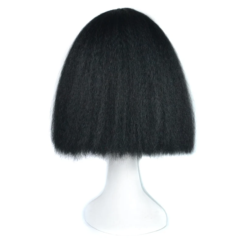 Afro Kinky Straight Short Bob Wigs (3)