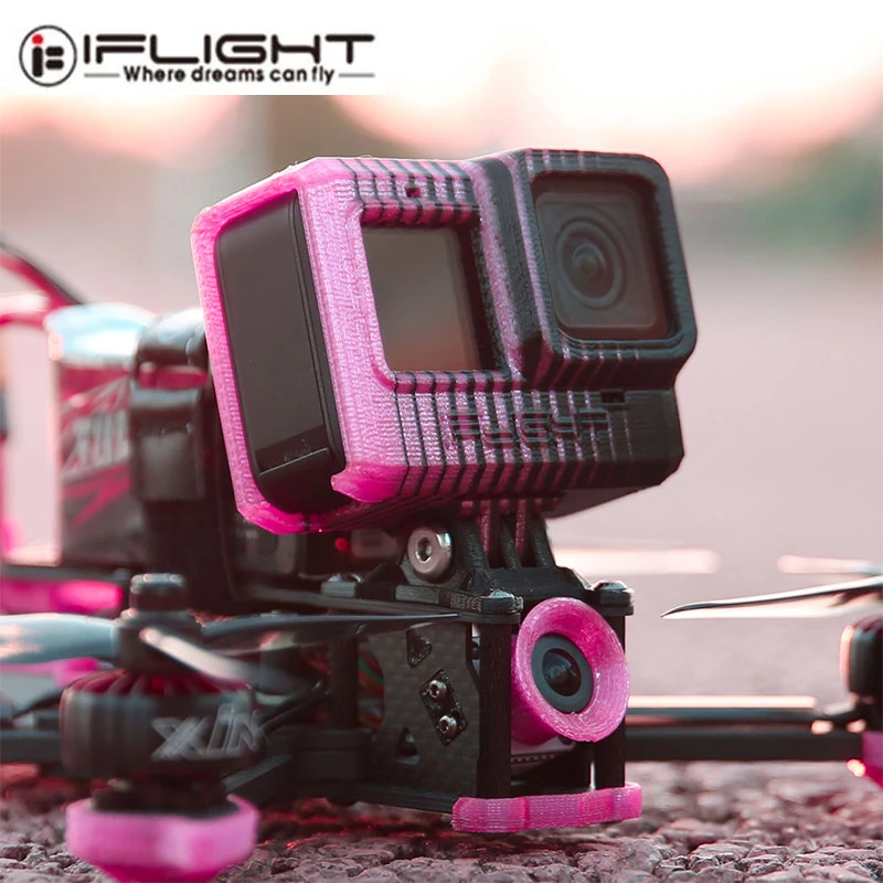 Iflight 3d Print Tpu Verstelbare Hoek Gopro Hero 5 6 7 8 9 Camera Mount Volledig Afgesloten 0 40 Met Lens Cover Uv Filter Voor Fpv Parts Accessories Aliexpress