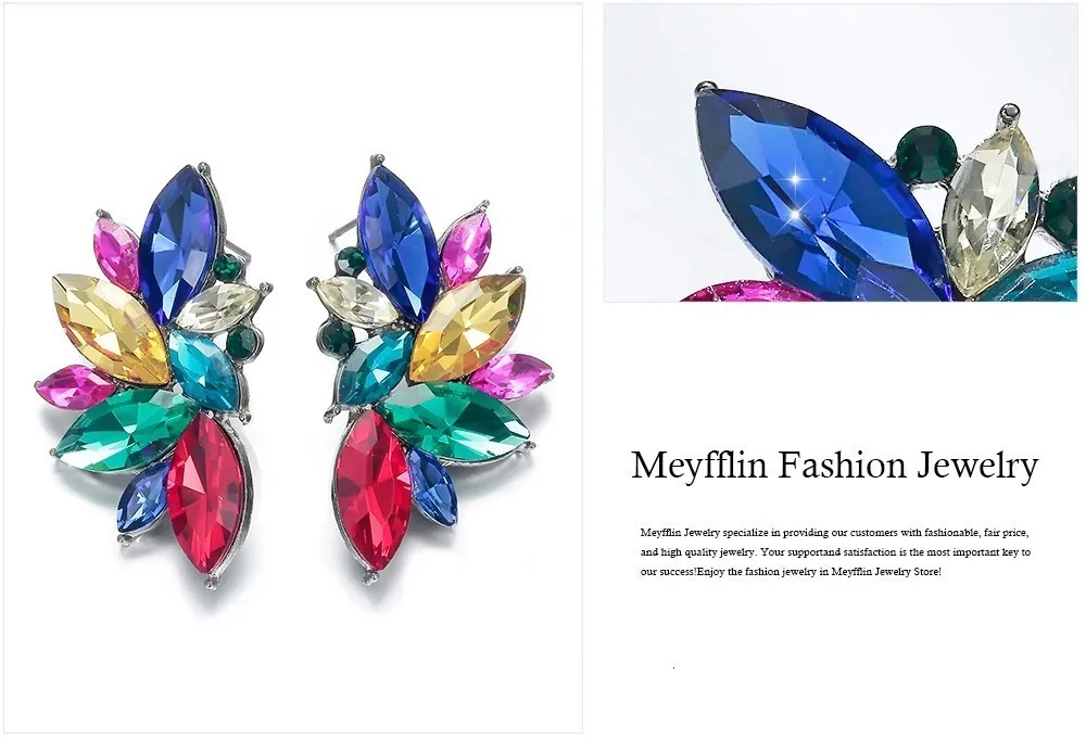 Meyfflin, роскошные серьги с кристаллами для женщин, модные ангельские крылья, массивные серьги-гвоздики, модные ювелирные изделия, новинка