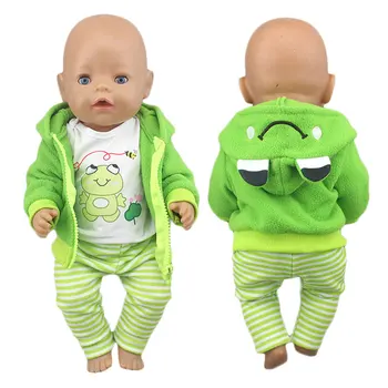 2020 New Cute frog Suits Fit For 43cm Baby Doll 17 Inch Reborn Baby Doll Clothes 1