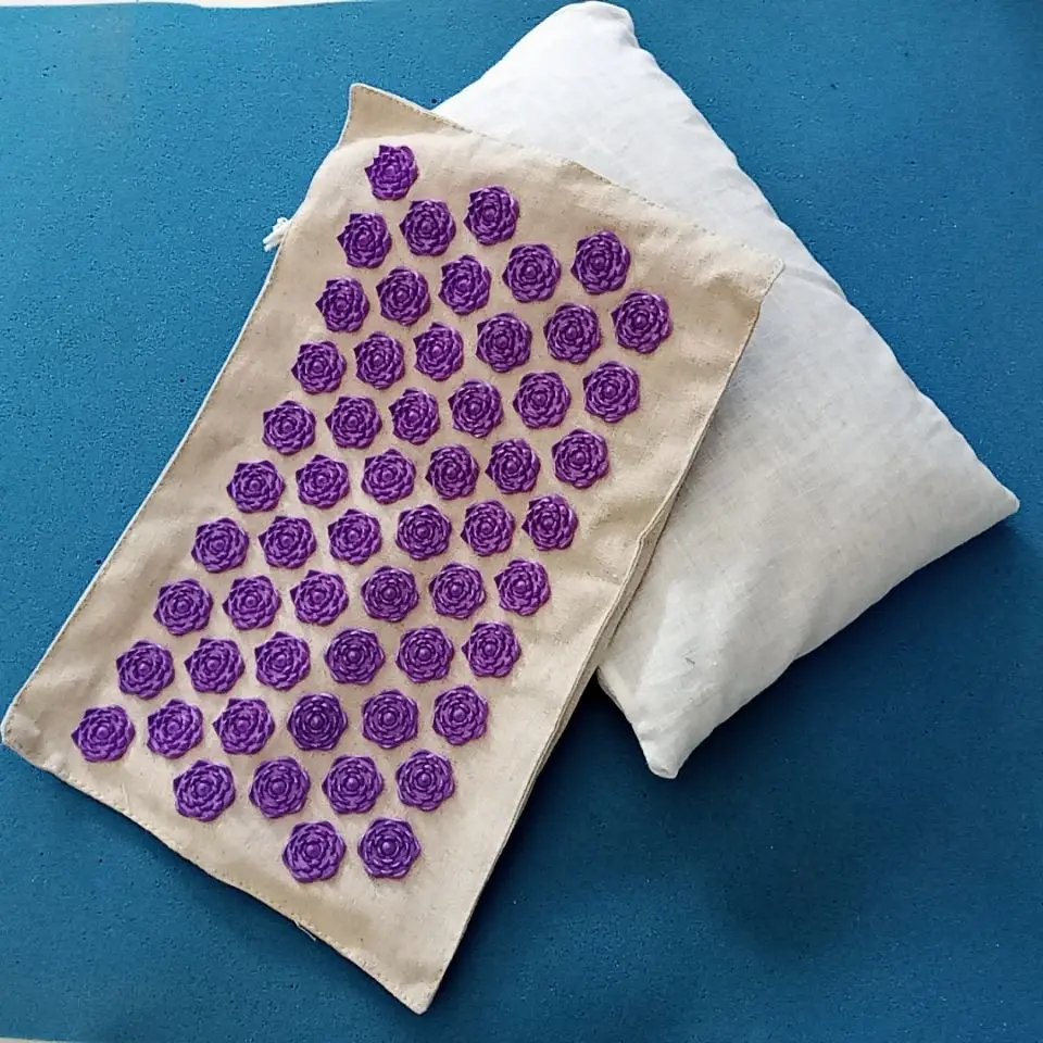  Lotus Spike Acupressure Mat Acupuncture Cushion/Pillow Health Care Massager Tool Mat Carry Bag - 4000318189948