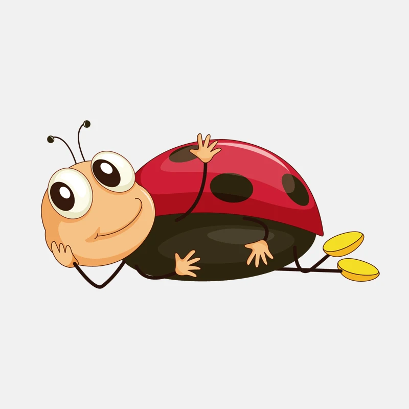

Funny Cartoon Lying Ladybug Car Sticker Bumper Motorcycle Decor High Quality Vinyl Scratches Waterproof PVC 7cm X 14cm