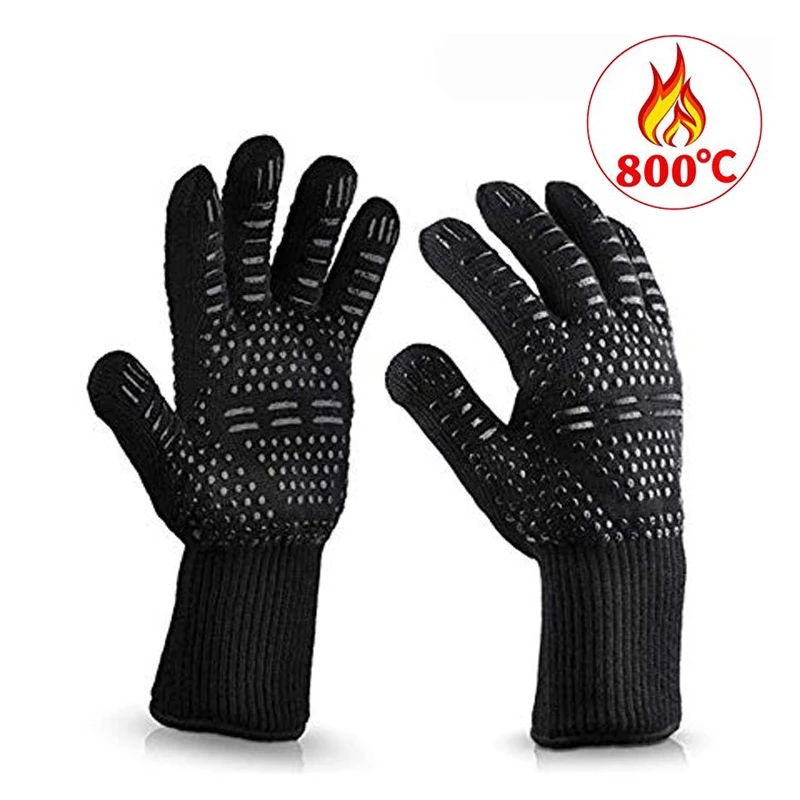Heat Resistant Thick Silicone Cooking Baking Barbecue Oven Glove BBQ Grill Mittens Dish Washing Glove Kitchen 1PCS 1