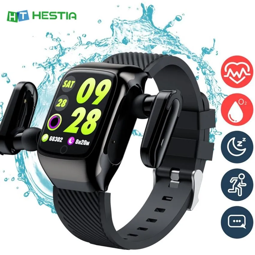 

S300 Bluetooth Call Smart Bracelet TWS Smart Earphone 2-in-1 Pedometer Heart Rate Blood Pressure Call Reminder Smart Band Watch