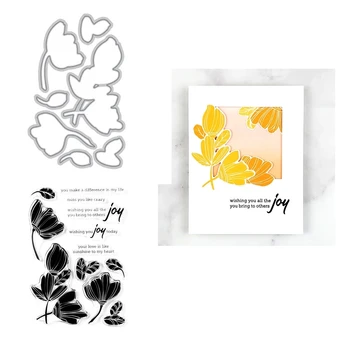 

2020 3D New Metal Cutting Dies and Clear Stamps Scrapbooking For Paper Making Poppy Flower Embossing Frame Card Craft Sets