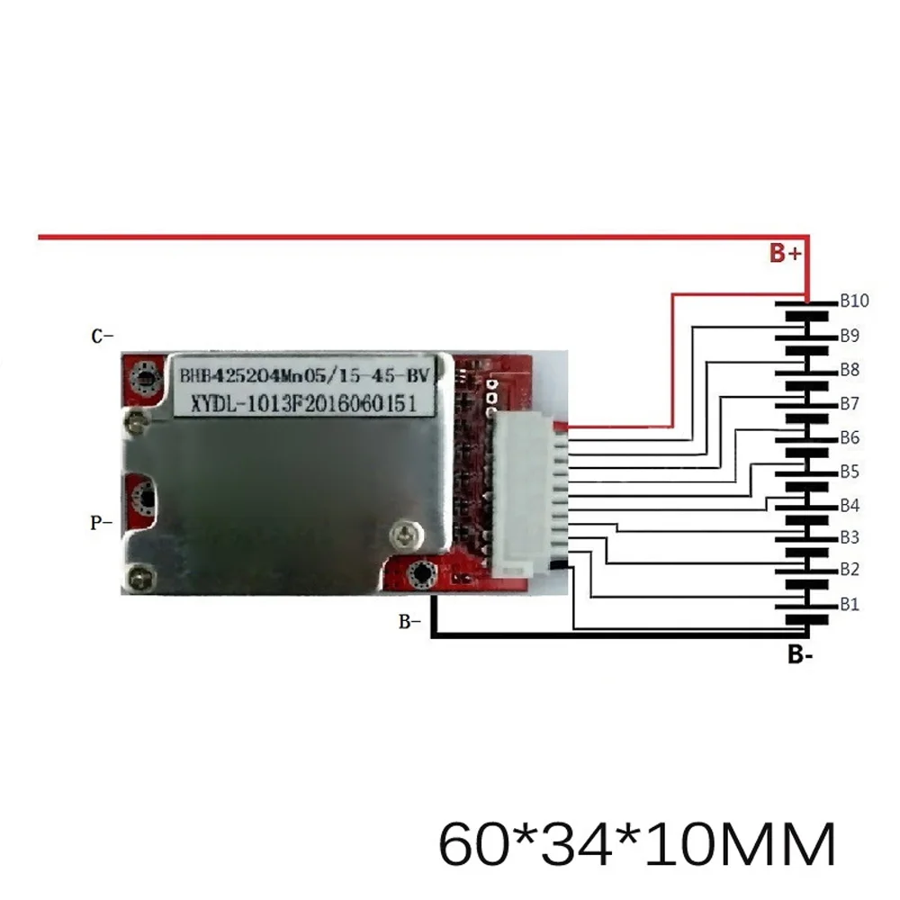 DIY 10S литиевая батарея протектор BMS Замена платы PCB с балансом 36V 30A