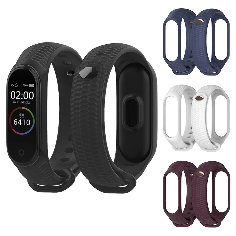 Силиконовый ремешок для часов Mi Band 4/3 Xiaomi 3 4 Сменные аксессуары