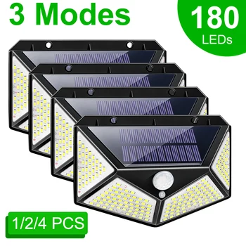 180 100 LED Solar Light Outdoor Solar Lamp with Motion Sensor Solar LED Light Waterproof Sunlight Powered for Garden Decoration 1