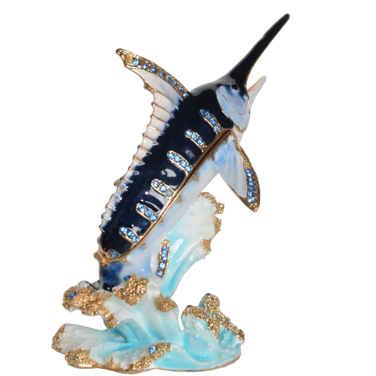 Marlin Fish Trinket Box Jewelry Organizer Nautical Decoration Creative Gifts
