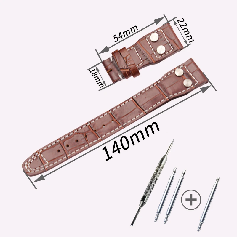 Leather watch band Suitable For IWC big pilot Portugal 7 series 22MM male leather watch strap Watchband-Accessories