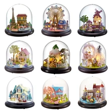 Кукольный дом Миниатюрные строительные наборы DIY кукольная мебель деревянный дом, игрушки для детей Рождественский подарок на день рождения