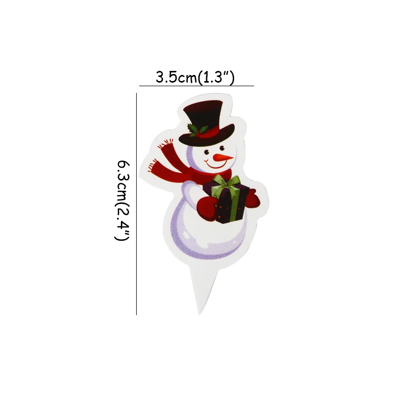 50 шт. подарок на день рождения топперы для кексов рождественские вечерние украшения для торта вечерние украшения Топпер на Рождественский торт - Цвет: snowman a
