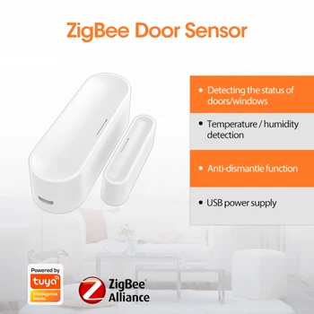 

Tuya Door window sensor Zigbee wireless connection smart mini door sensor is used with gateway hub google home smart wifi switch
